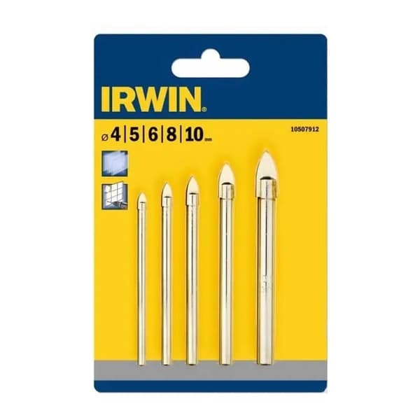 Borebit Irwin IRWIN BORE TIL GLAS SÆT 5 stk (4,5,6,8,10 mm) IRW10507912