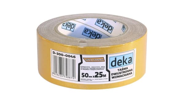 DOBBELTSIDET FORSTÆRKET TAPE GULD STÆRK 50*25