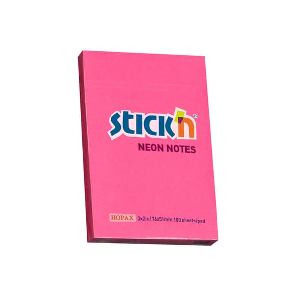 STICK'N NOTES 51 X 76 MM NEONFÄRGER (100), ROSA