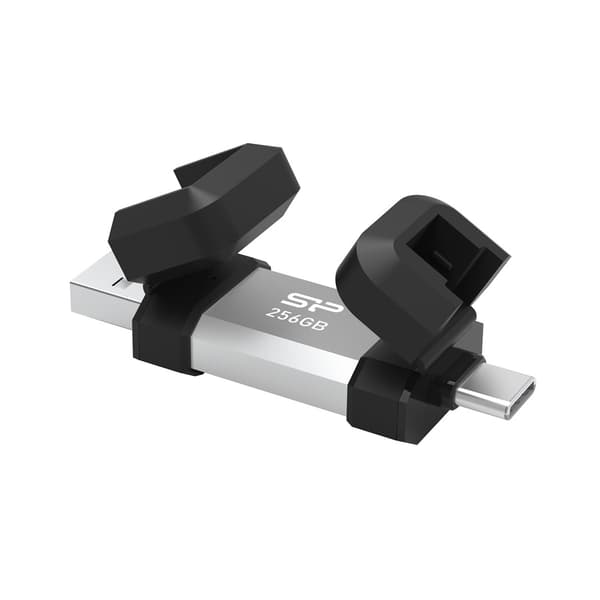 USB-minne Silicon Power Mobile C51 256GB USB-A USB 3.2 Typ-C 200Mbps Silver