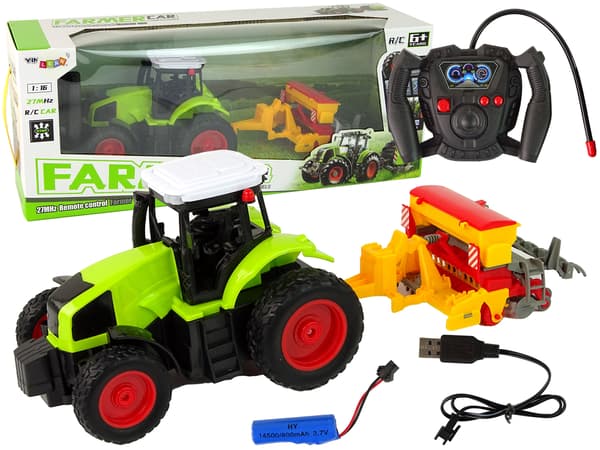 Traktor med press R/C 1:16 grön