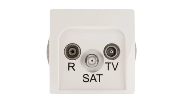 Kontakt-Simon Antennestikdåse BASIC MODUL RTV/SAT slut hvid - BMZAR-SAT1.3/1.01/11