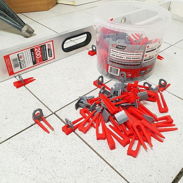 AWTOOLS FLISENIVELERINGSSYSTEM STANDARD 1,5mm - 7-15mm - KLIPS 400stk