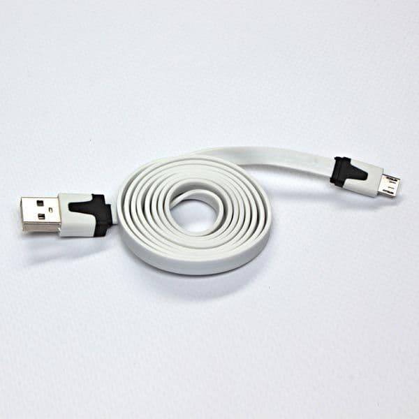 USB Logo USB-A-kabel - MicroUSB 1 m vit