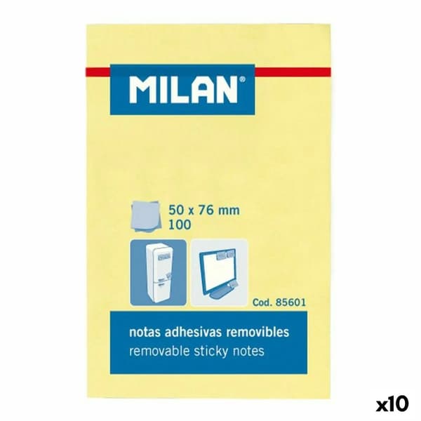 Post-it-lappar Milan 56 x 76 mm Gul 10 enheter