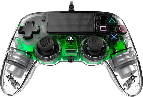 NACON PS4 TRANSPARENT TRÅDBUNDEN SPELKONTROLL, GRÖN