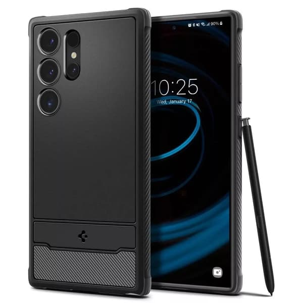 SPIGEN Rugged Armor-fodral för SAMSUNG S24 ULTRA matt svart