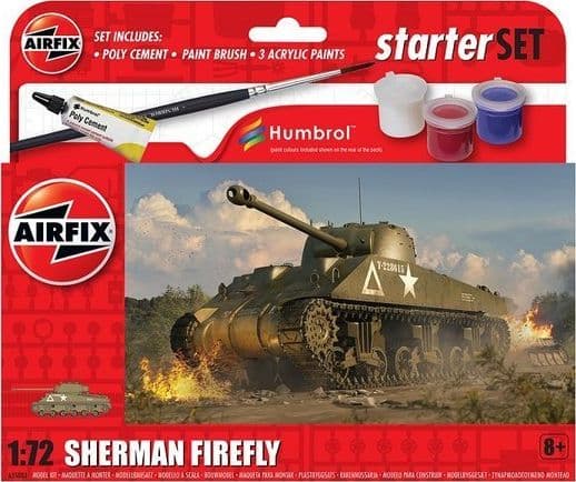 Airfix Sherman Firefly -panssarivaunusetti maaleilla