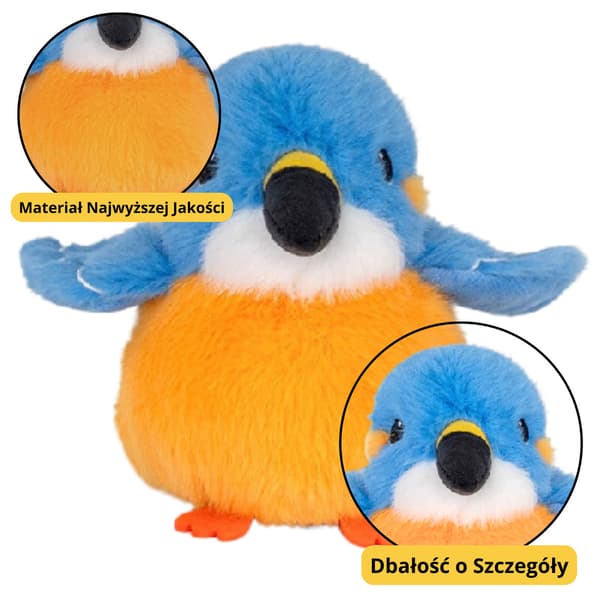 Pehmolelu maskotti lintu sininen oranssi 12cm