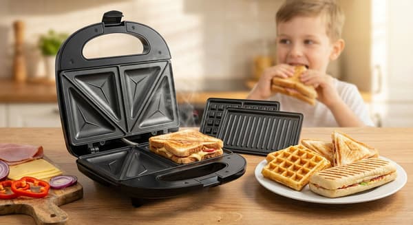 ESPERANZA SANDWICHMAKER 700W MED AFTAGELIGE PLADER PORTABELLA SORT