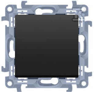 Enkeltstik SIMON 10 mat sort lynkobling 10AX Kontakt Simon CW1.01/49