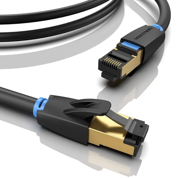 Netværkskabel CAT8 SFTP Vention IKABF RJ45 Ethernet 40Gbps 1m Sort