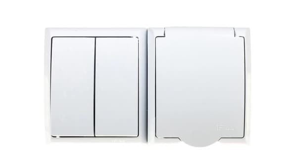 Ospel Tea Connector Dual + Single Socket Wave Airtight White (ZH-L2G/00/W)