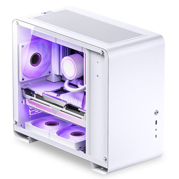 Jonsbo U4 Mini Micro-ATX-chassi, härdat glas - vit
