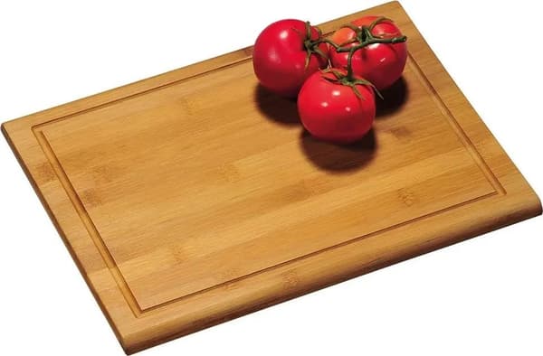 Skärbräda i bambu, rektangulär med spår, 38 x 28 cm, Kesper