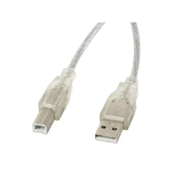 USB A til USB B-kabel Lanberg CA-USBA-12CC-0050-TR Transparent 5 m (5 m)