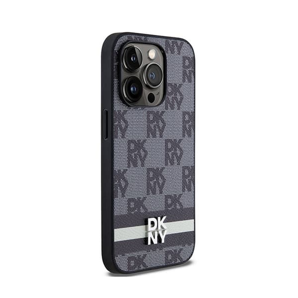 DKNY DKHCP14LPCPTSSK iPhone 14 Pro 6.1\" sort/sort hardcase Læder Ternet Mono Mønster & Printede Striber