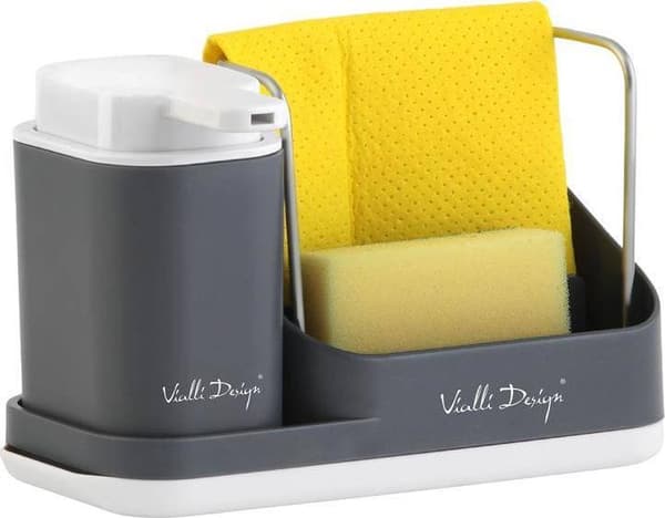 KØKKENORGANISATOR MED DISPENSER LIVIO DUO GRÅ 8319