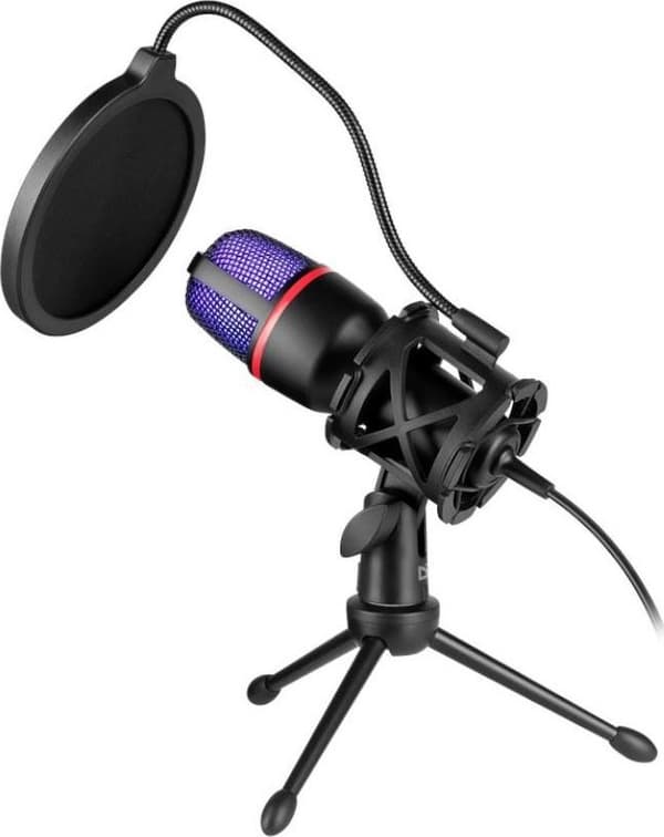 Defender FORTE GMC 300 trådbunden mikrofon med Stream RGB USB Stream stativ
