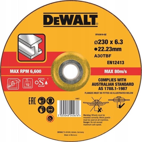 DEWALT SKÆRESKIVE MET. 230x6,0mm