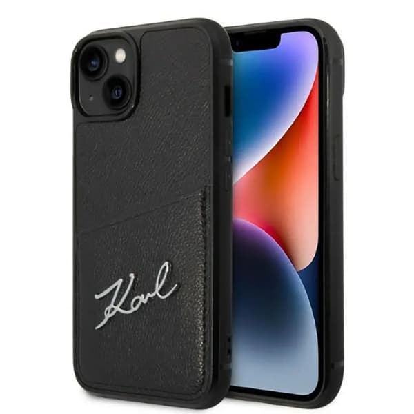 Karl Lagerfeld KLHCP14MCSSK iPhone 14 Plus 6.7\" hardcase sort/sort Signature Logo Kortlomme