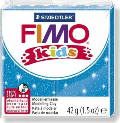 Fimo Termohærdende Masse Børn glimmer blå 42g