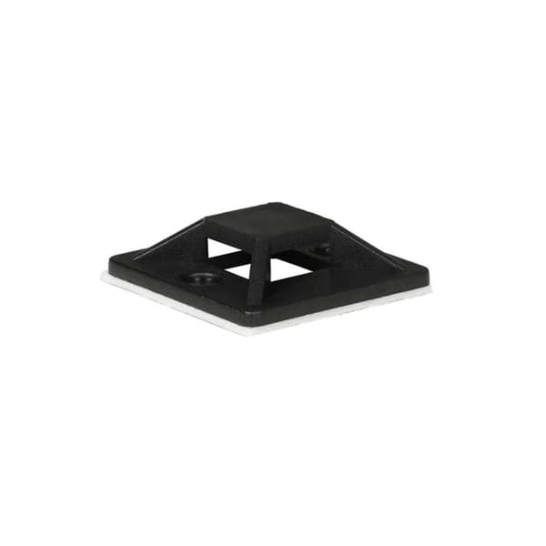 Lanview Selvklæbende Kabelbinderbeslag, 25mm x 25mm, 50 stk, Sort