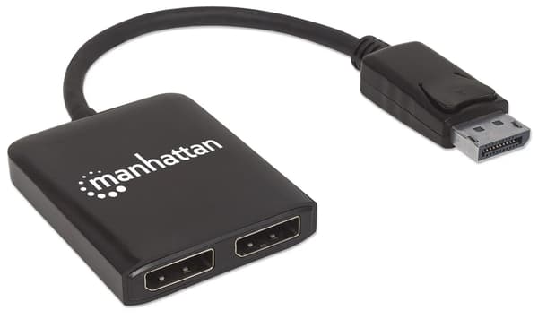 Manhattan 207768 Splitter DisplayPort 1x2, 4K 30Hz, UHD, Hub MST