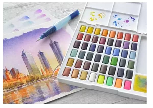 Akvarelmaling CS terninger 48 farver. FABER CASTELL