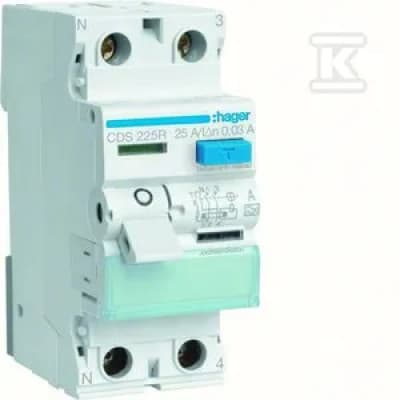 Jordfelsbrytare 1P+N 25A/30mA Typ A QuickConnect vänster N CDS225R