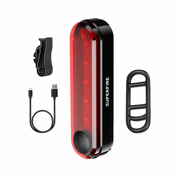Superfire BTL01 takapyörän valo, USB, 230mAh