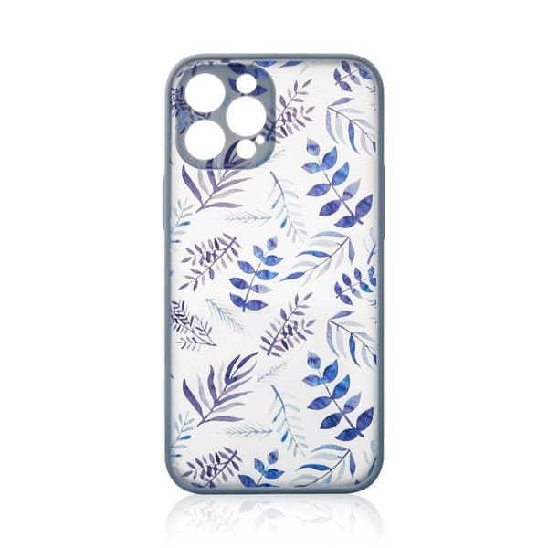 Designfodral för iPhone 12 Pro Max Blomfodral mörkblå