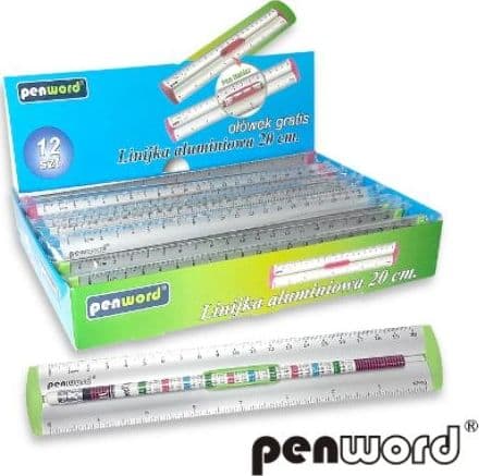 Aluminium lineal 20cm MIX