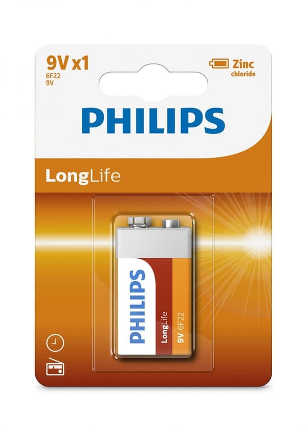 PHILIPS LONGLIFE 6F22 (9V) BLI*1 PARISTOT (6F22L1B/10)