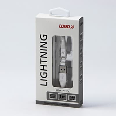 USB Logo USB-A-kabel - Lightning 1 m vit