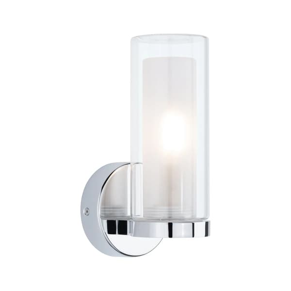 Seinävalaisin LUENA E14 max. 20W IP44 230V lasi kromi/metalli