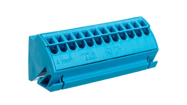 Potentialblok 4mm2 blå 812-104