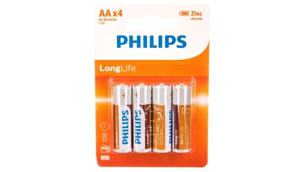 PHILIPS BATTERIER LONGLIFE R6 (AA) BLI*4 (R6L4B/10)