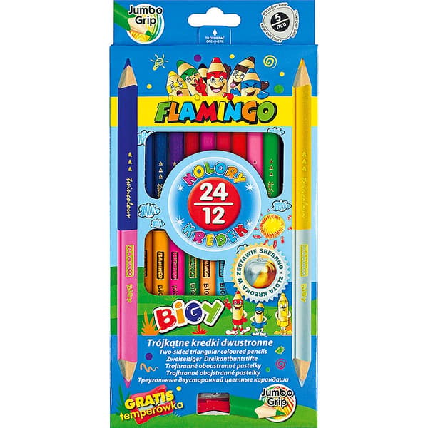 Dobbeltendede blyanter Jumbo12/24 farver