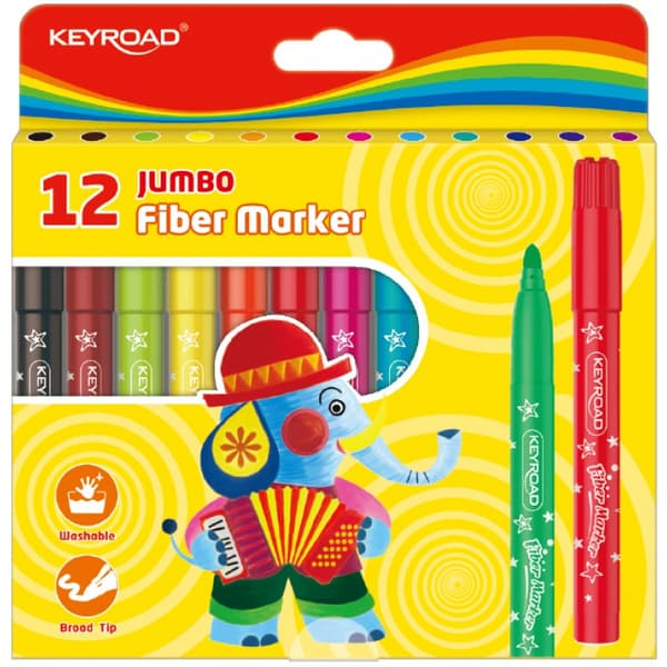 KEYROAD Jumbo huopakynät 12 väriä ripustimessa