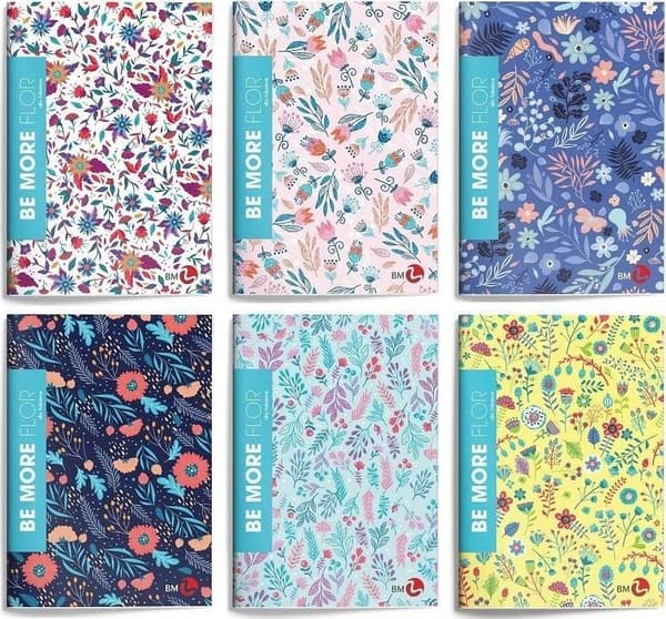 Anteckningsbok A4/48K rutig Be More Flor (10st)