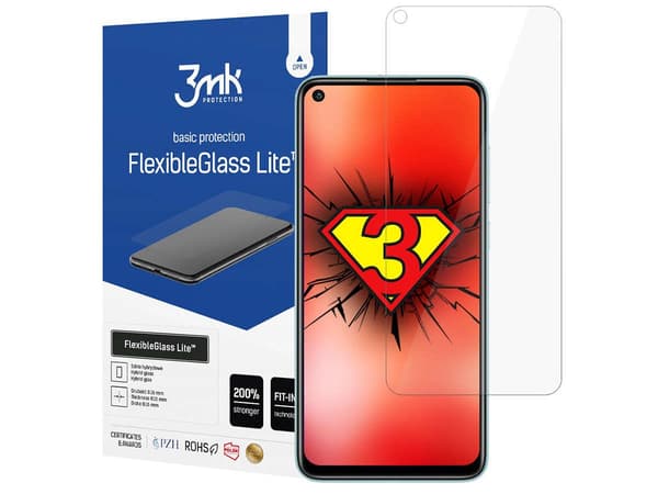 Ubrudbart 3mk Fleksibelt Glas Lite hybridglas til Redmi Note 9