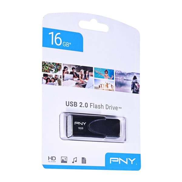 USB-muistitikku PNY 16GB USB 2.0 Musta