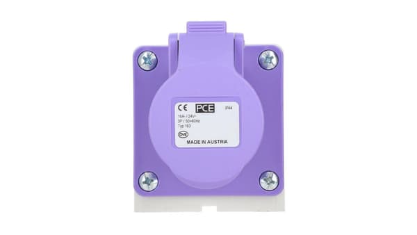 Teräspistorasia 16A 3P 20-25V violetti IP44 163v