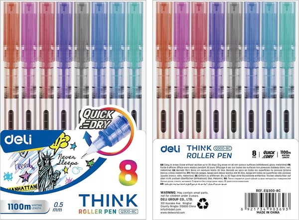 Think 0,5 mm 8 farver DELI kuglepen