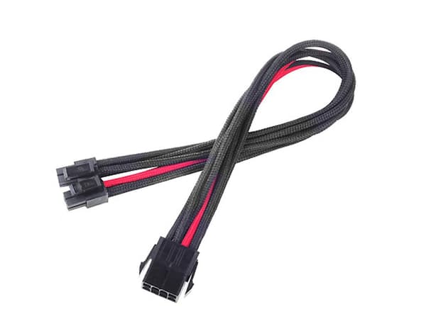 SilverStone ATX/EPS 8-pin - ATX/EPS 8-pin, 0.3m, musta/punainen (SST-PP07-EPS8BR)