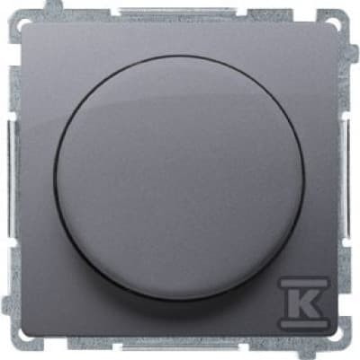 Simon Basic Enpolet Dreje-Tryklysdæmper til LED Dæmpbar 230V rustfrit stål BMS9L.01/21