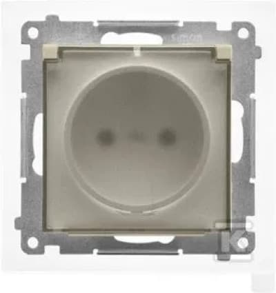Simon 55 Stickpropp för IP44-version med packning (modul), snabbkoppling. Transparent lucka Champagne matt TGZ1BCZ.01/144A