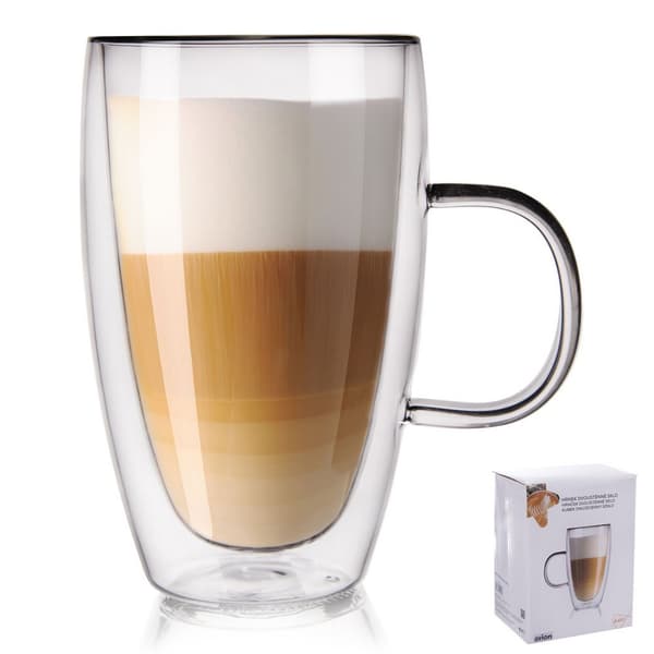 TERMISKT GLAS 430ML MED DUBBEL VÄGG FÖR LATTE
