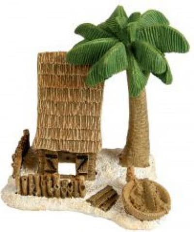 Zolux Stuga med kokospalm miniatyr